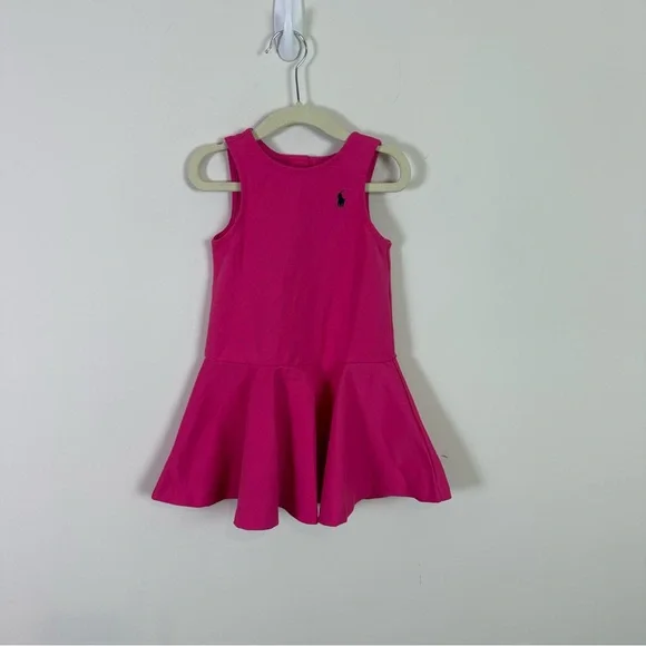 POLO Ralph Lauren Toddler Girl Sleeveless Pink Dress Size 3 T Preppy Classic - Picture 1 of 10